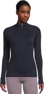 SmartWool Women's Classic Thermal Merino Baselayer 1/4 Zip Twilight Blue Heather Medium