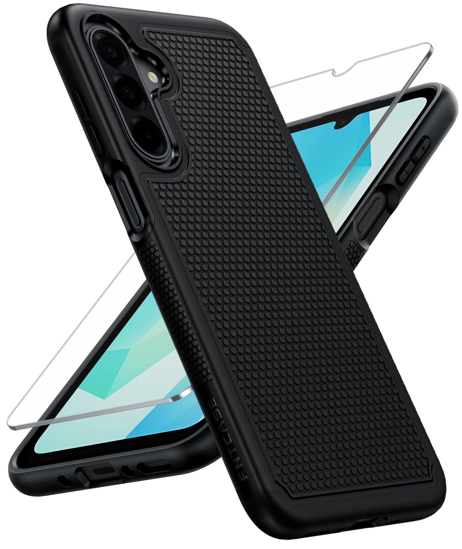 FNTCASE for Galaxy A17 5G Phone Case: Dual Layer Non Slip Cover Black | Samsung 
