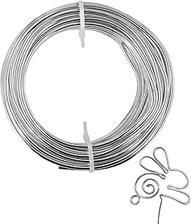 9 Gauge Aluminum Craft Wire,33 Ft Silver Metal Wire for Sculpting and Crafting,Bendable Metal Wire for Frames, Garden Trellises, and Industrial Art