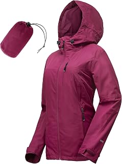 33,000ft Packable Rain Jacket for Women Waterproof Raincoats with Hood