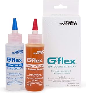 West System G/Flex 650 Epoxy Adhesive, 2 x 4 oz | Toughened & Flexible | Bond wood, metal, and fiberglass with lasting strength using this toughened, flexible marine-grade epoxy adhesive.