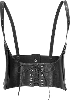 JASGOOD Women's black leather belt with metal pin buckle