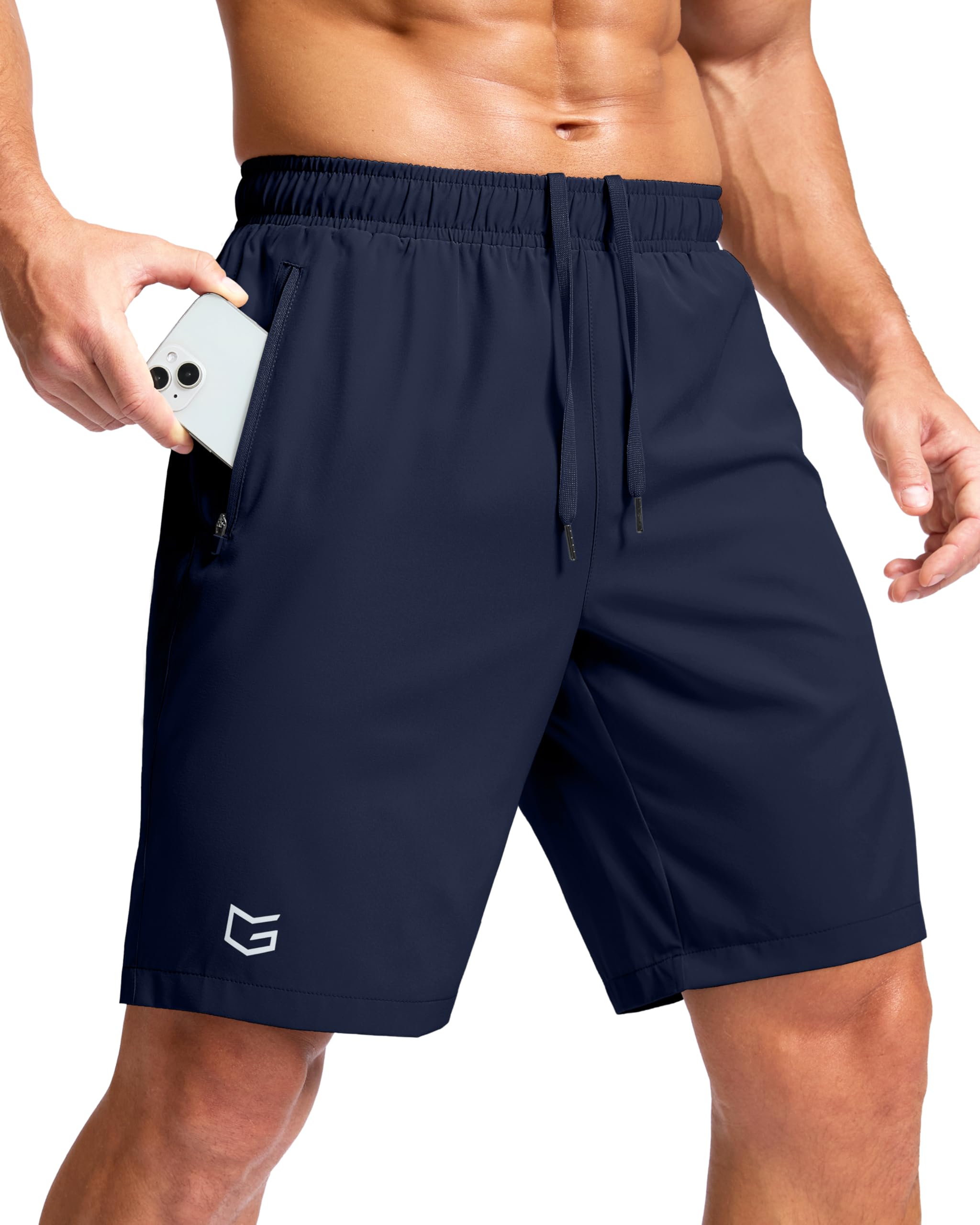 G Gradual Men's Athletic Running Shorts with Pockets Zipper Quick Dry 7"/5"/9" G