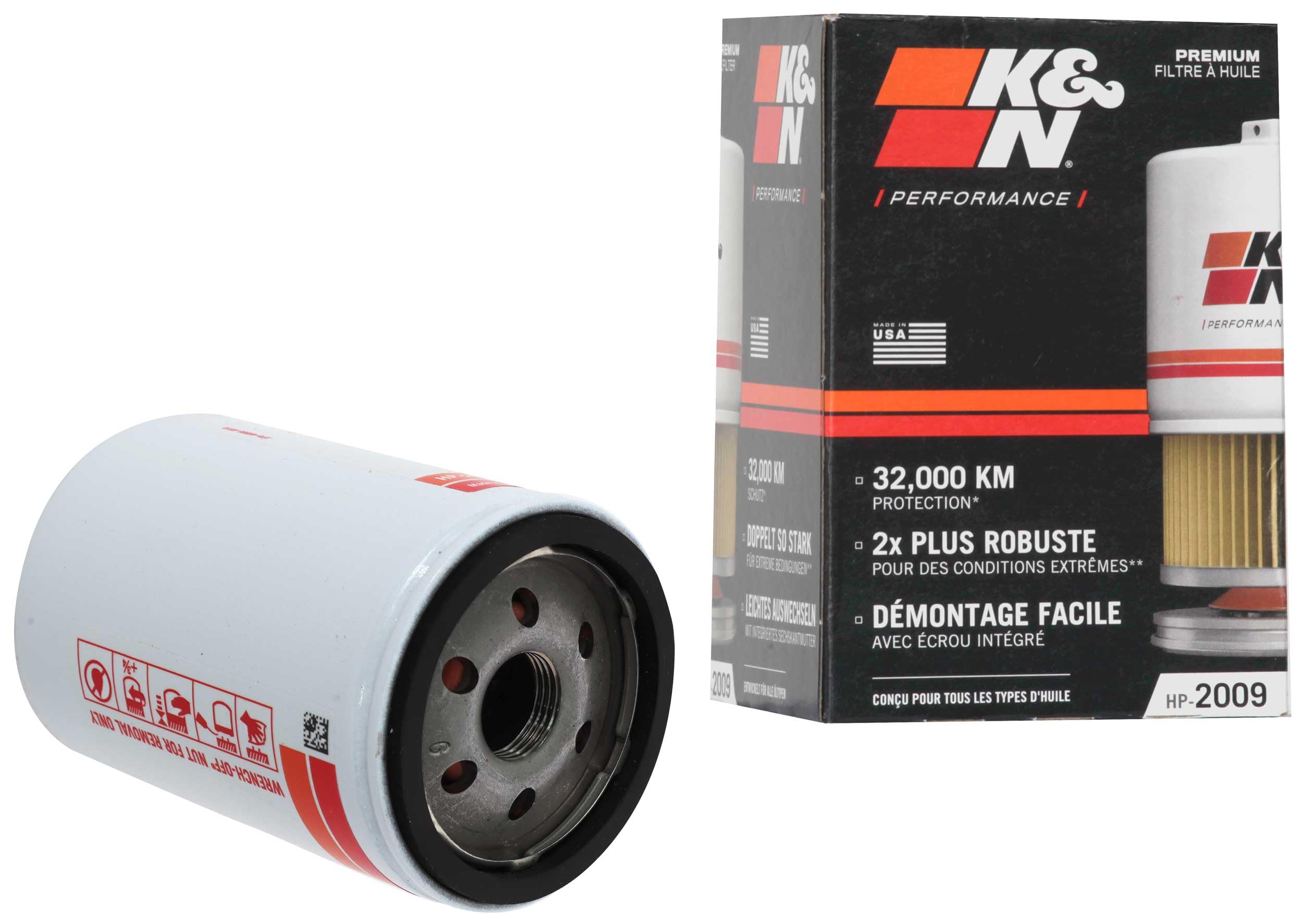 K&amp;N Oil Filter: 20,000 Mile Engine Protection with Wrench Off Nut, HP-2009 |