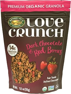 Love Crunch Dark Chocolate & Red Berries Granola, 11.5 oz (Pack of 1) | Fair Trade Italian Dark Chocolate, 14g Whole Grains, Premium Organic Granola, Non-GMO, Vegan, Family Owned Company