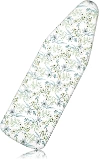 FQJKJPLU Non-Slip Thick Ironing Board Cover with Elastic Edge & Drawstring, 20" x 55" Soft Iron Table Cover Sleeve, Heavy-Duty Scorch & Stain Resistant Fabric (Style A)