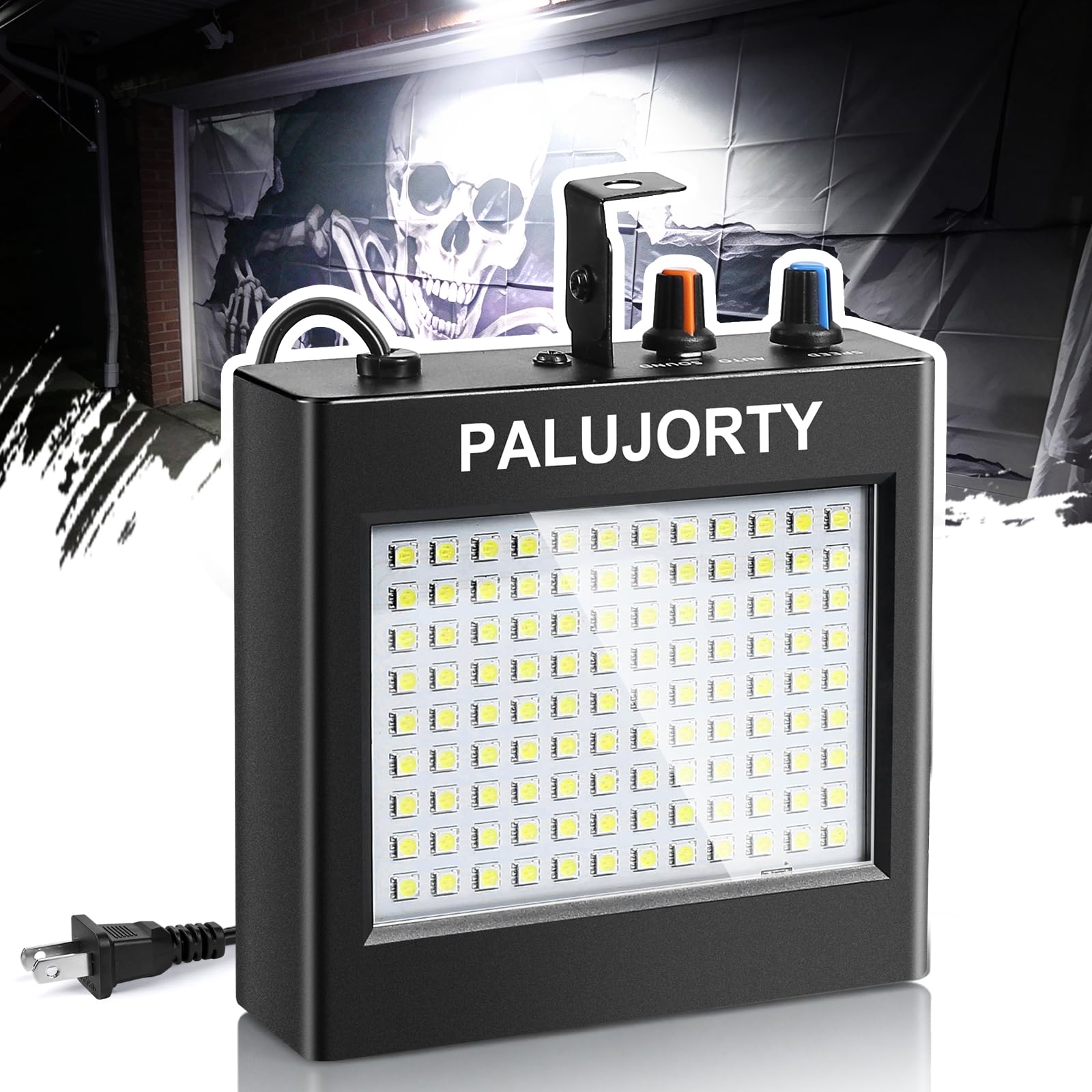 108 LED Strobe Light with Adjustable Speed, Sound-Active & Auto-Flash Modes | El