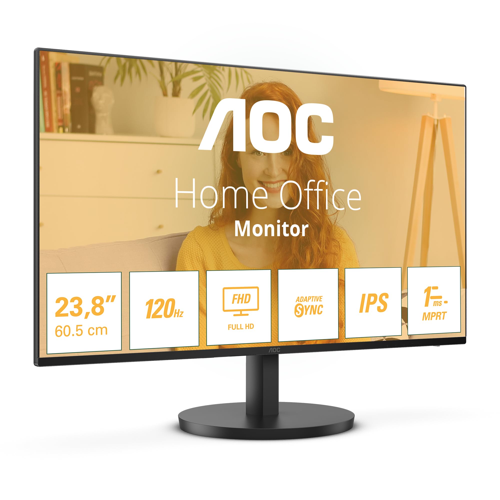 AOC 24B3HA2 24 inch FHD Monitor 120Hz, IPS Panel, 4ms GtG, , Speakers, (1920x108