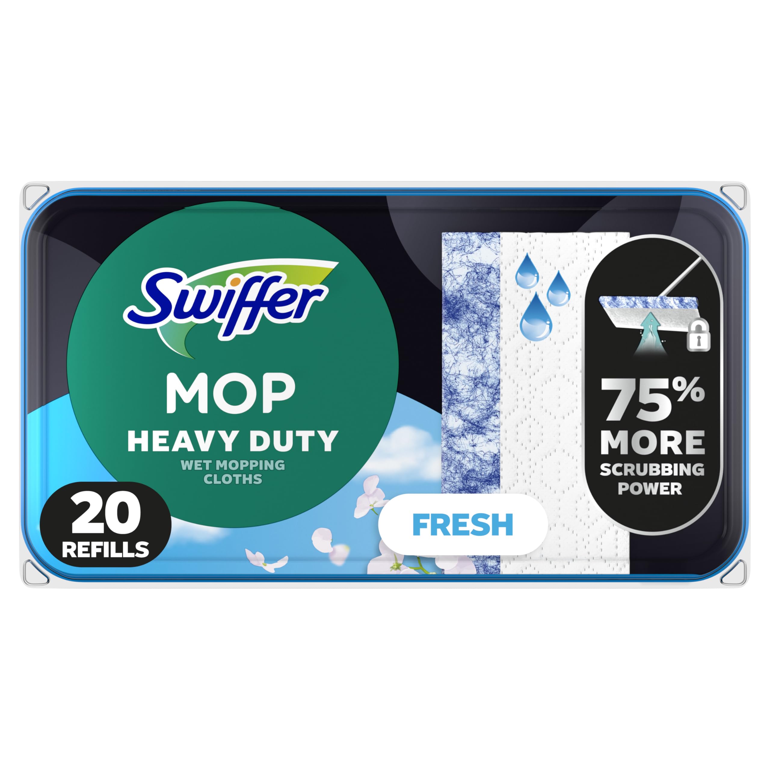 Swiffer Heavy Duty Mop Wet Multi-Surface Cloth Refills for Floor Mopping and Cle