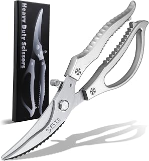 Kitchen Scissors for Chicken Poultry Shears: Heavy Duty Scissors Silver