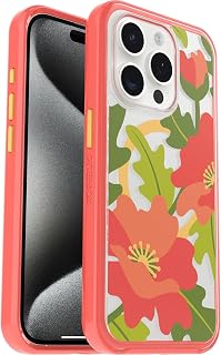 Cover per Apple iPhone 15 Pro OtterBox Symmetry Clear MagSafe, resistente a shock e cadute fino; sottile, testata 3x norme MIL-STD 810G, Quilted Poppies