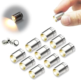 SUZEYAR 10 pcs Miniature Led Lights,Tiny Lights for Hand Craft/DIY,Miniature Lights Battery Powered, Dollhouse Light,Mini Lights for Toy Brick Building Blocks- 10 Pack (Warm White)