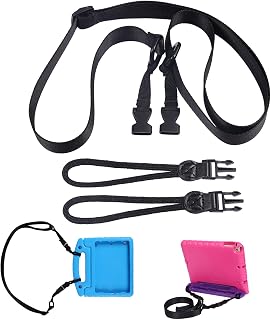 HDE Shoulder Strap for Shockproof iPad Cases Adjustable Car Headrest Mount | Carrying Strap Compatible with Most Shock Proof Ipad Cases for Kids, Easily Transforms into a Car Headrest Mount