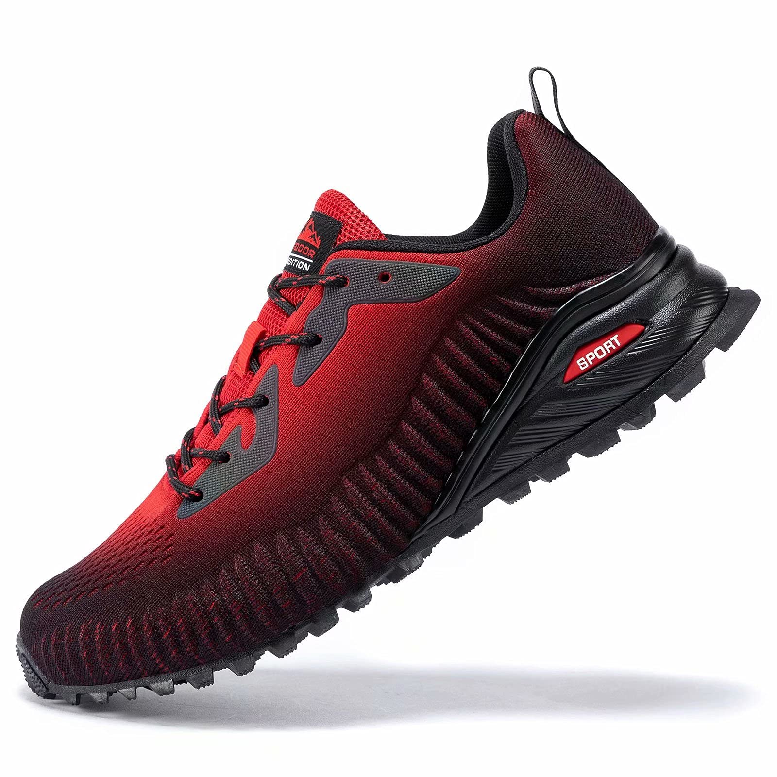 Kricely Men's Trail Running Shoes Walking Sneakers for Hiking Tennis Cross Train