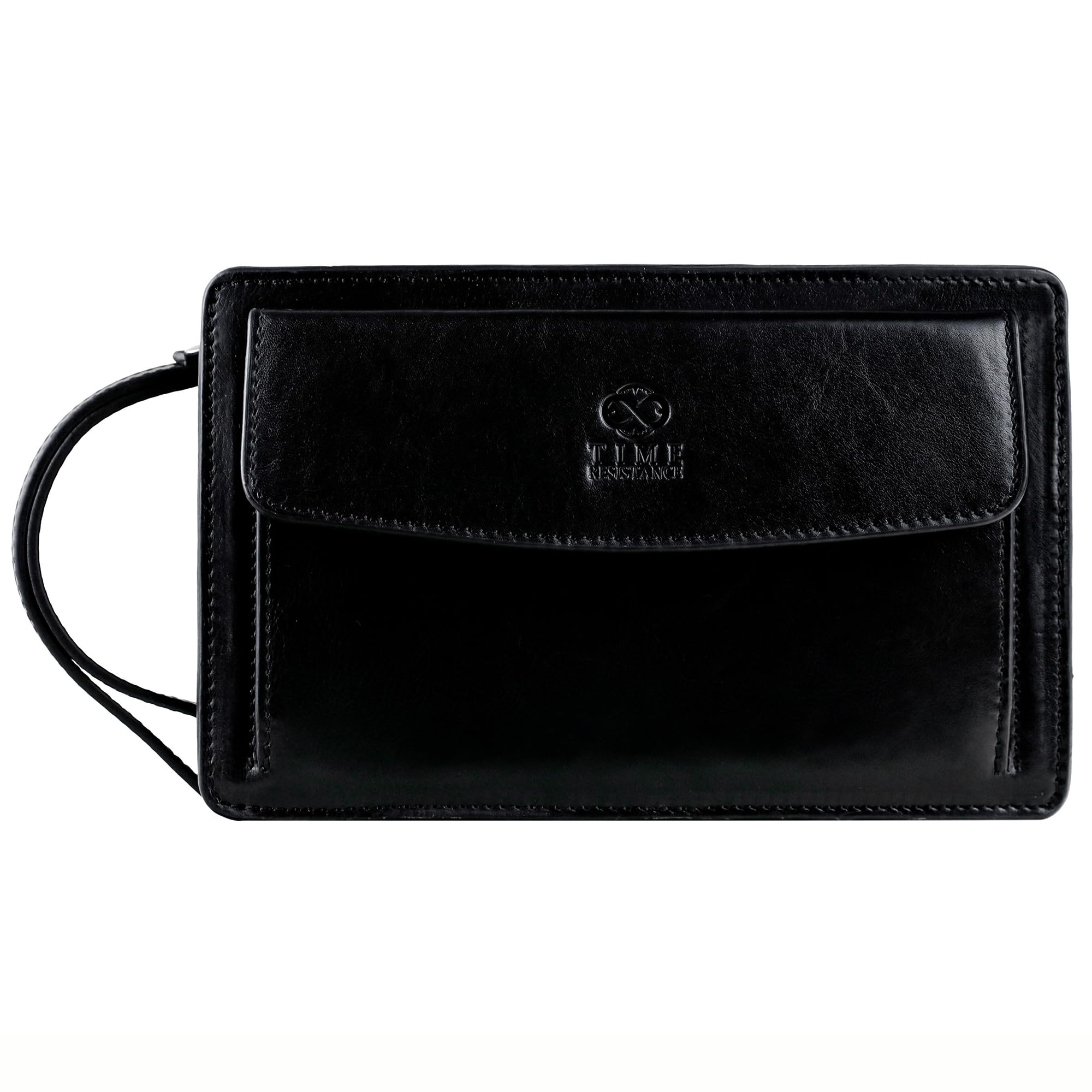 Time Resistance Leather Clutch Purse for Men - Handmade Men's Wrist Bag - Italia