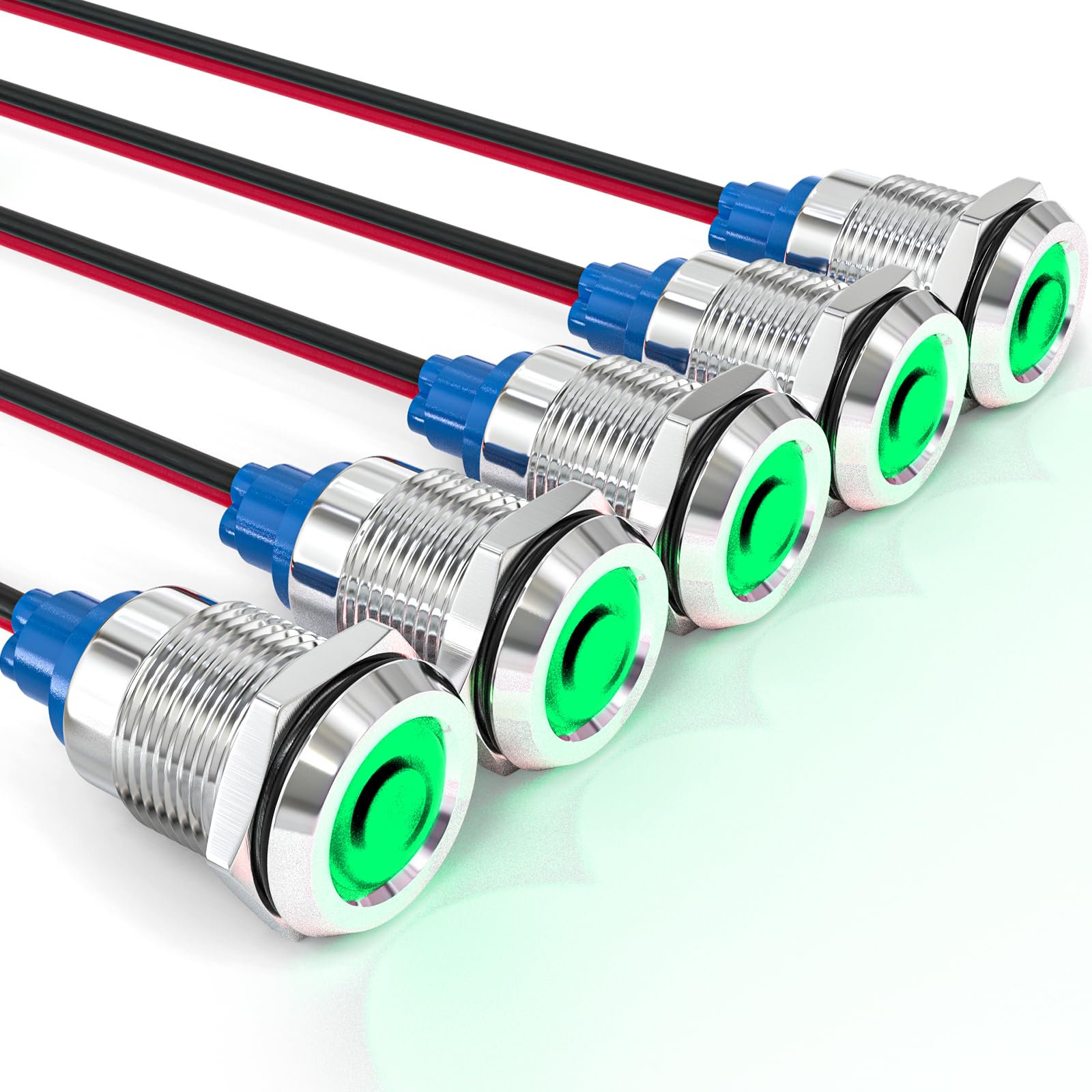 GASHER 5 PCS Energy Saving Indicator Light, LED Light 12V/24V/110V 20mA Panel Mo