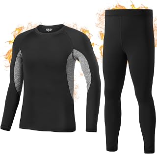 Kids Thermal Base Layer Set Fleece Lined Underwear Warm Long Johns
