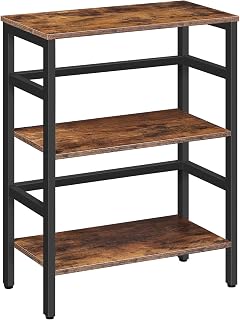 HOOBRO Leiterregal, Standregal, 3 Ebenen Bücherregal, Querstangen-Design, Multifunktionales Ablageregal, Stabiler Metallrahmen, Industriestil, für Wohnzimmer, Schlafzimmer, Arbeitszimmer EBF86CJ01G1