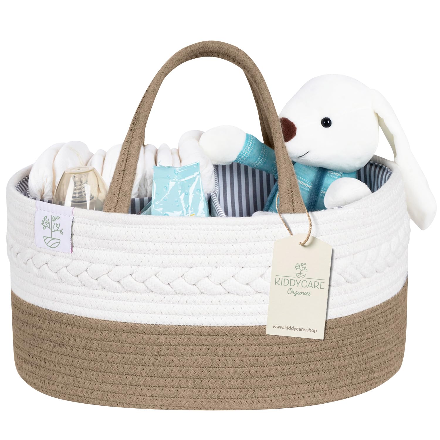 KiddyCare Diaper Tote Caddy Baskets with Dividers for Baby Boy/Girl | with Shoul