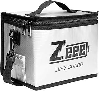 Zeee Fireproof Explosionproof Lipo Bag Battery Storage(8.46 x 6.5 x 5.71in) | Large Capacity Guard Pouch for Lipo Charge & Storage