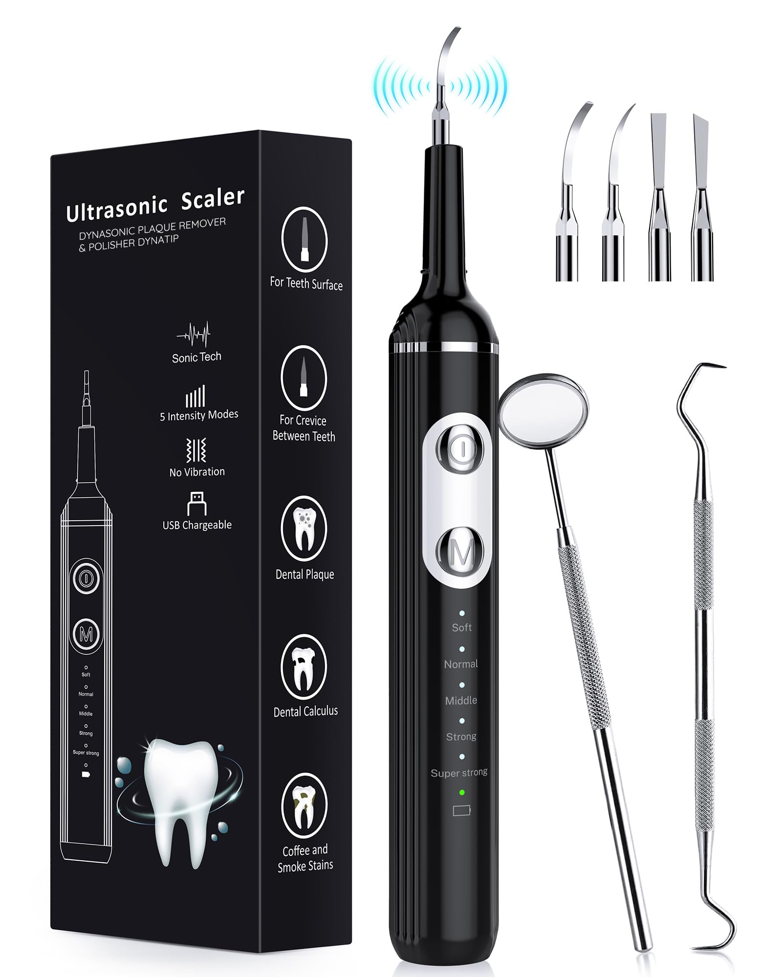 Plaque Remover for Teeth, Dental Cleaning Kit Tartar Remover for Teeth with LED 