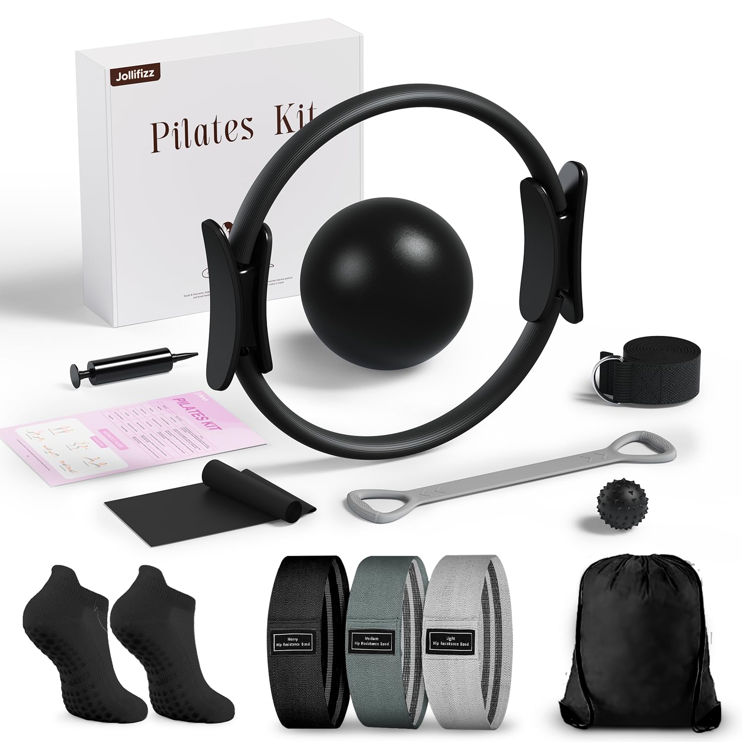 Pilates kit 12 PCS for Women Home Workout, Pilates Equipment Ring and Ball Set w