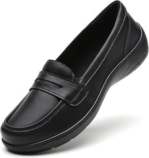 QAE Loafers for Women Comfort Orthopedic Slip On Penny Loafers Women's Flat Shoes for Casual Walking Dress Work Business