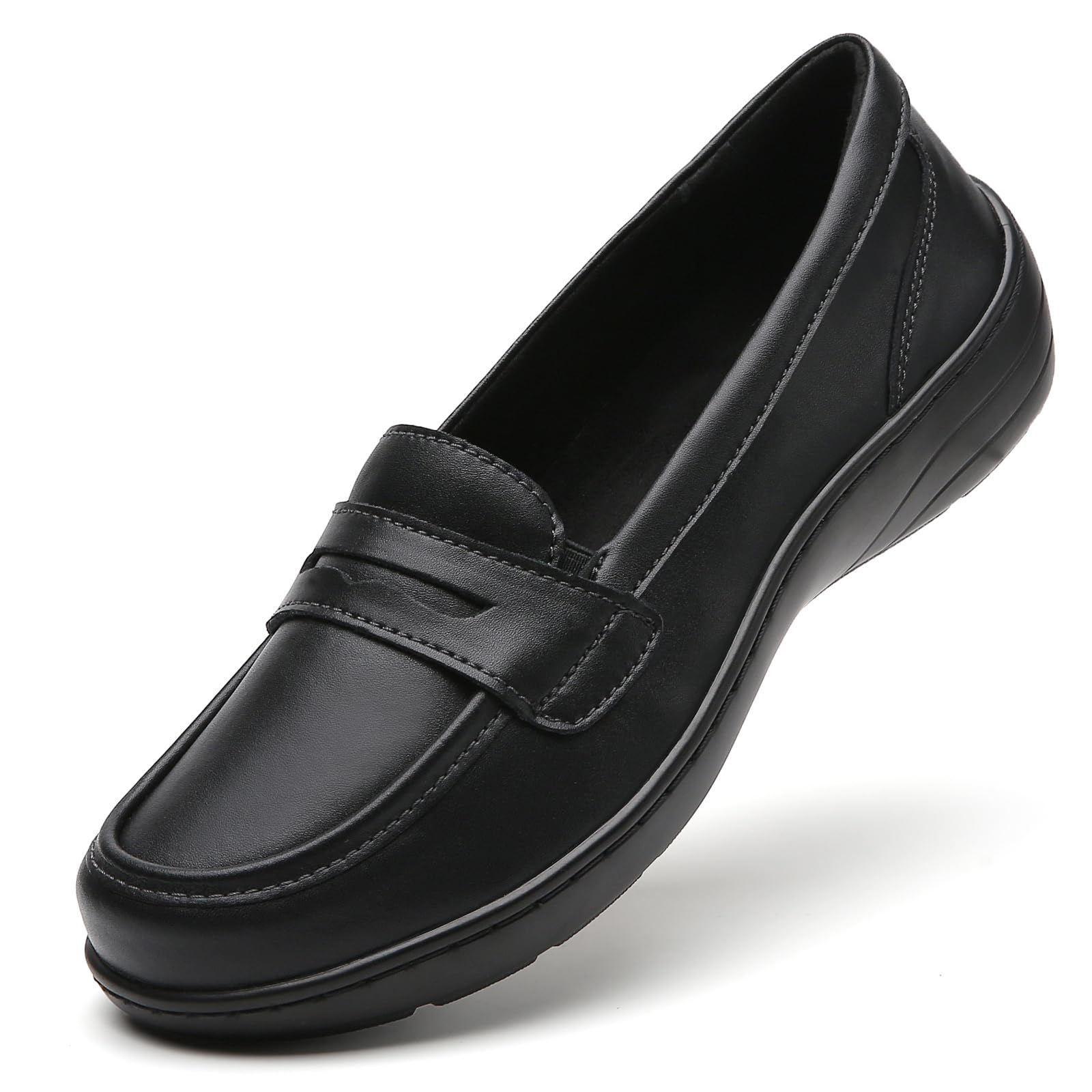 QAE Loafers for Women Comfort Orthopedic Slip On Penny Loafers Women's Flat Shoe
