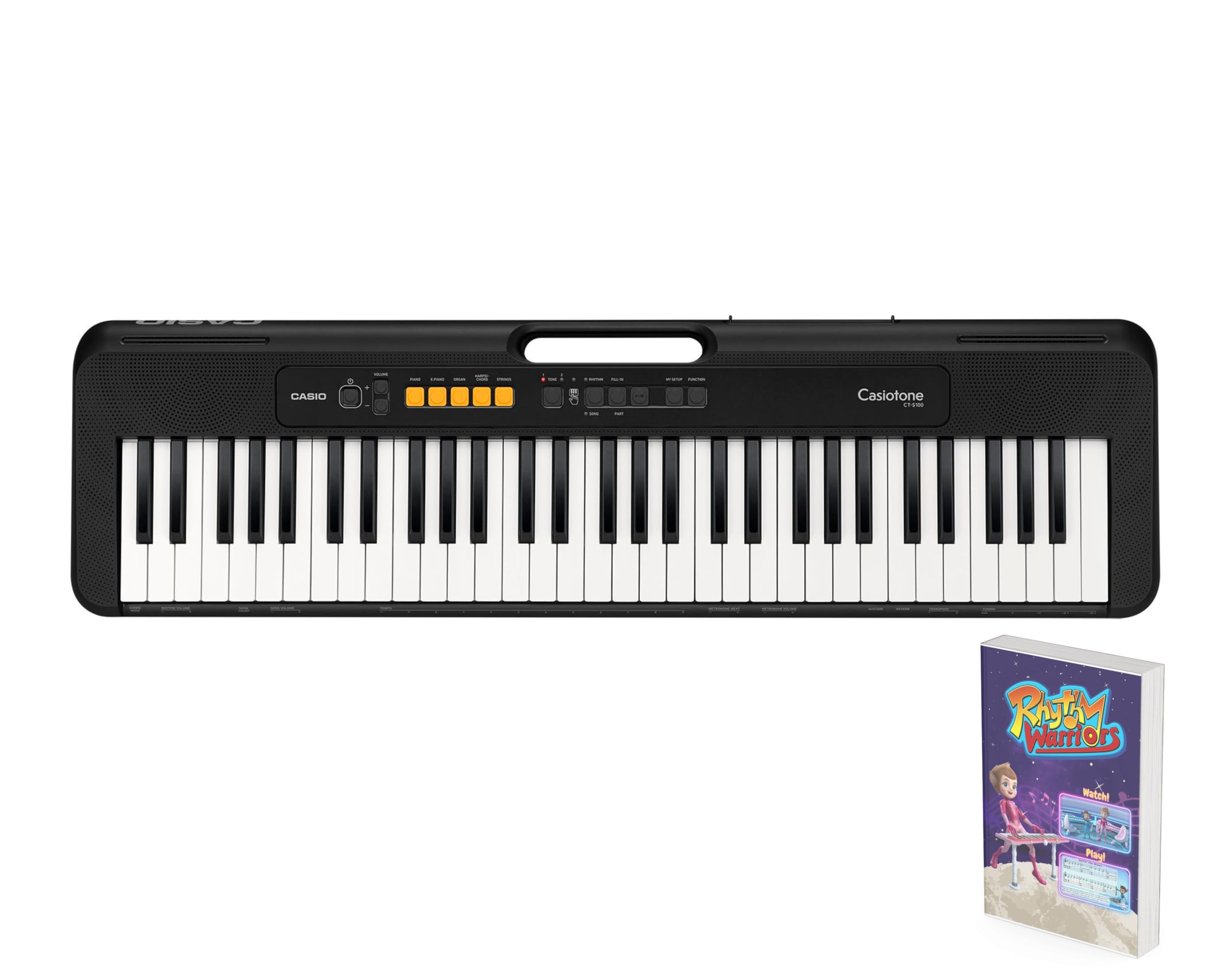 Casio CT-S100AD 61 Key Portable Electronic Keyboard in Black with AC Adapter Inc