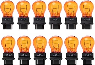 Kadiby 12 Pack 3157NA 3157A 3157 Amber Bulb Parking Light Bulbs. | Turn Signal/Side Maker Light Bulb 3057A 4157NA 4057NA 12v 27/7w Fit for F150 F250-F350 Fiesta Expedition Grand Cherokee