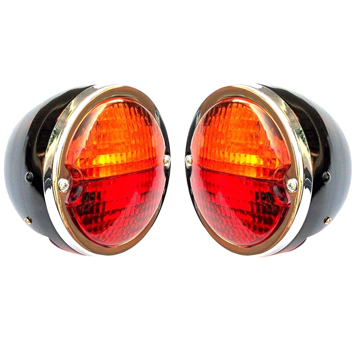 Bajato 2 X Round Vintage Tractor Rear Tail Lamp Light 12v with Licence Plate Win