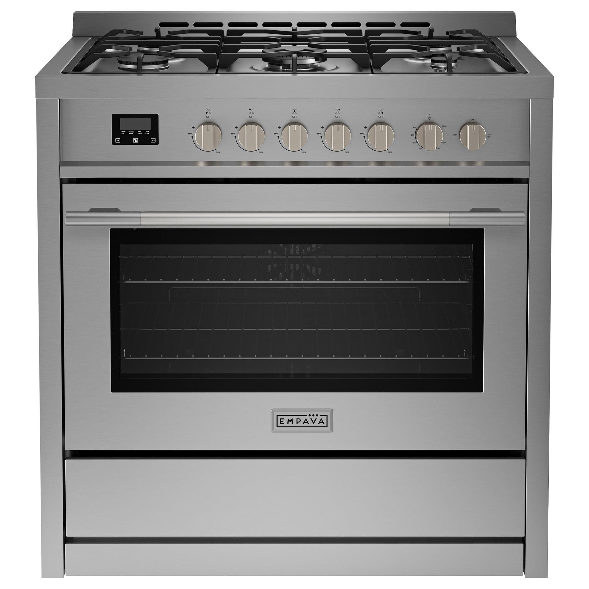 Empava 36 Gas Range, 18K BTU Triple Ring Burner, 4.3 Cu.Ft Convection Oven | Fre