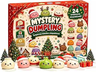 Christmas Dumpling Advent Calendar 2026,24 Day Squishy Countdown Toy (Multi4)