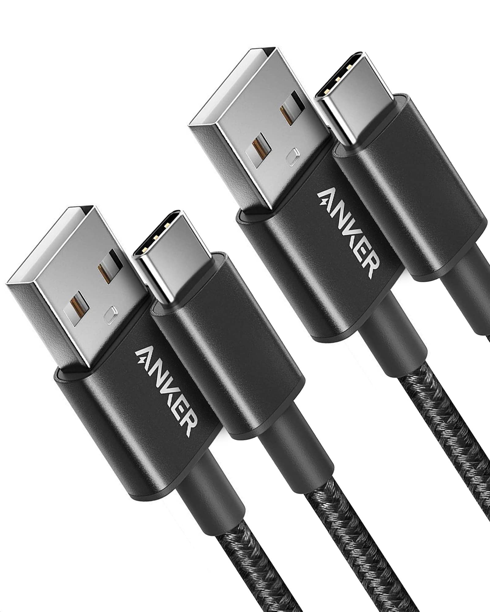 Anker USB A to USB C Cable, USB to USB C Cable(2Pack,3ft,Black) | For iPhone 17 