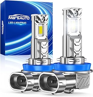 Marsauto M1C H11 30000LM Fanless LED Bulbs, 6500K IP68 – 2 Pack | Fits H8/H9/H16, 1:1 mini no adapter, plug &amp; play, ultra quiet, IP68 waterproof, 5-min install
