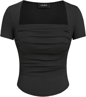 CIDER Square Neck Short Sleeve T-Shirt