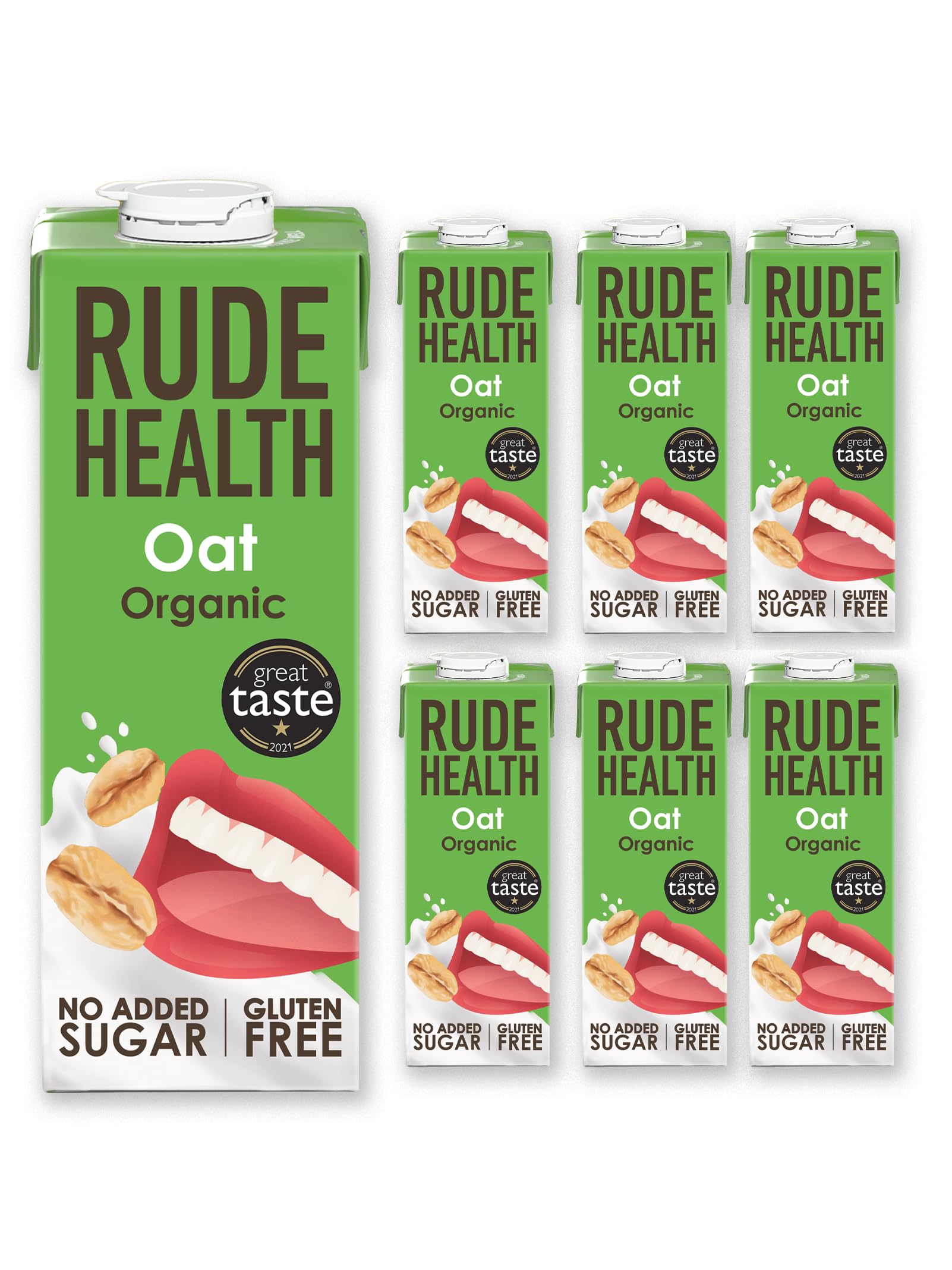 Rude Health 6 x 1 Litre Organic Oat Dairy-Alt Milk, 100% Natural Organic Drink, 
