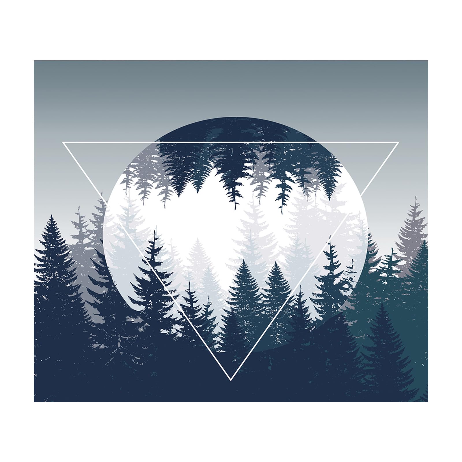 Large Forest Moon Inverted Triangle Tapestry for Hanging on Bedroom Living Room 