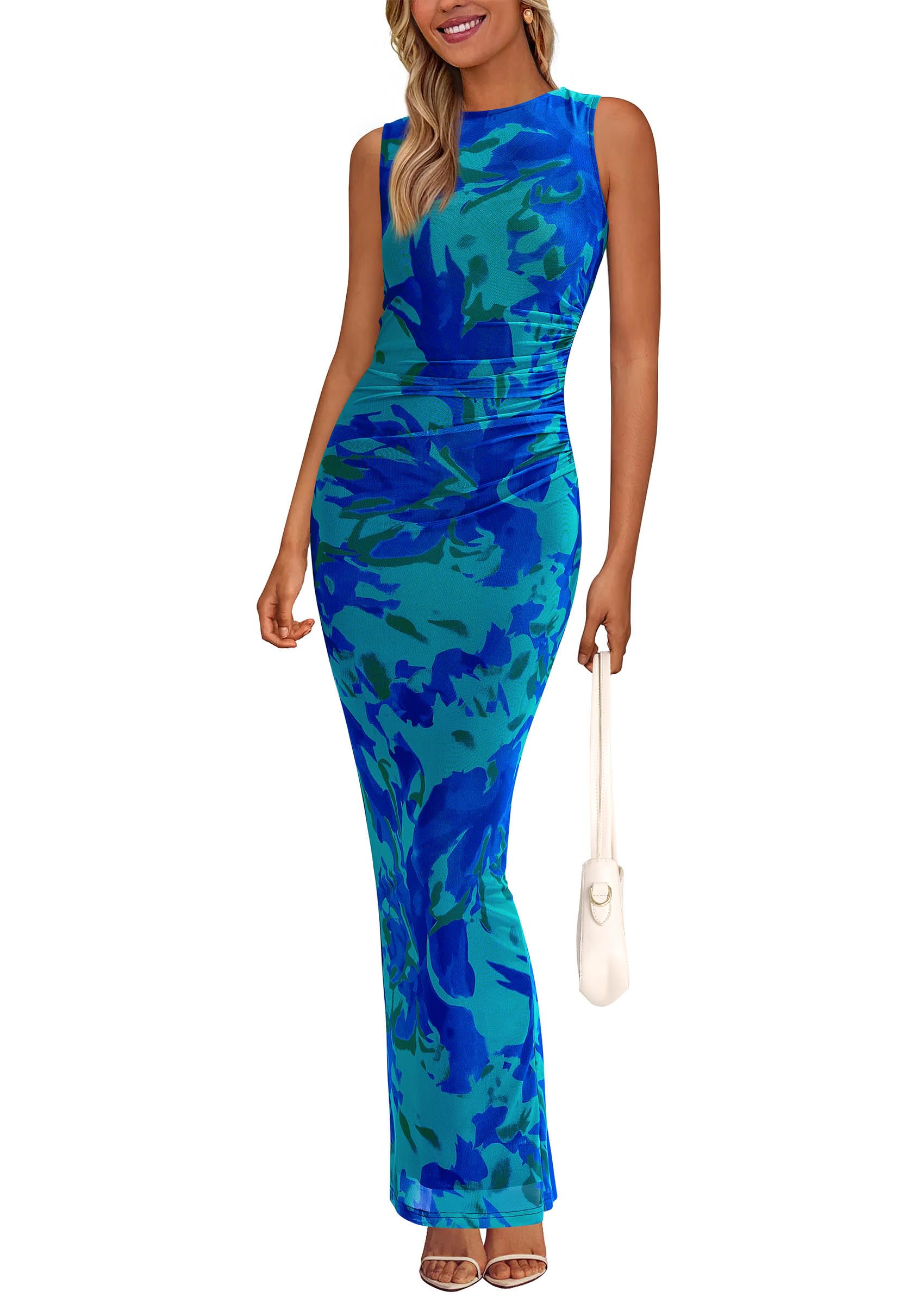 PRETTYGARDEN Wedding Dresses for Women 2025 Summer Spring Floral Bodycon Sleevel
