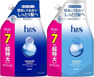 h&s Moisture Shampoo & Conditioner Refill Large Capacity 5.9 fl oz (2.2 L) + 4.9 lbs (2.2 kg) Set