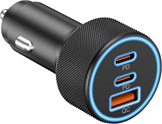 Car Charger USB C, 3 Port 67W Dual USB-C & USB-A Car Phone Charger Adapter | Fast Charging Cigarette Lighter Accessories, for iPhone 18/17/16/15/14/13/12 Pro Max, iPad, Galaxy S26/S25/S24,Pixel, Android