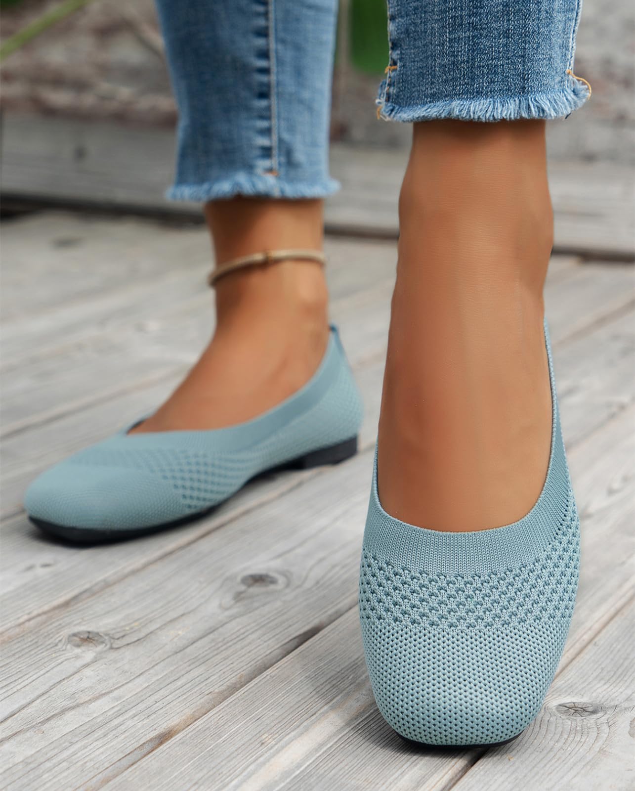 ballet flats for women dress shoes knit round toe comfortable casual dressy ball