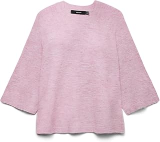 VERO MODA Vmlefile 3/4 O-Neck Pullover Noos Vmlefile Noos - Women's 3/4 Pullover (Pack of 1)