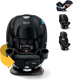 Graco Turn2Me 3-in-1 Rotating Convertible Car Seat, Cambridge | 180° Rotation in Rear-Facing Mode; 3 Modes of Use: Rear & Forward-Facing and Highback Booster; Easy SnugLock Installation