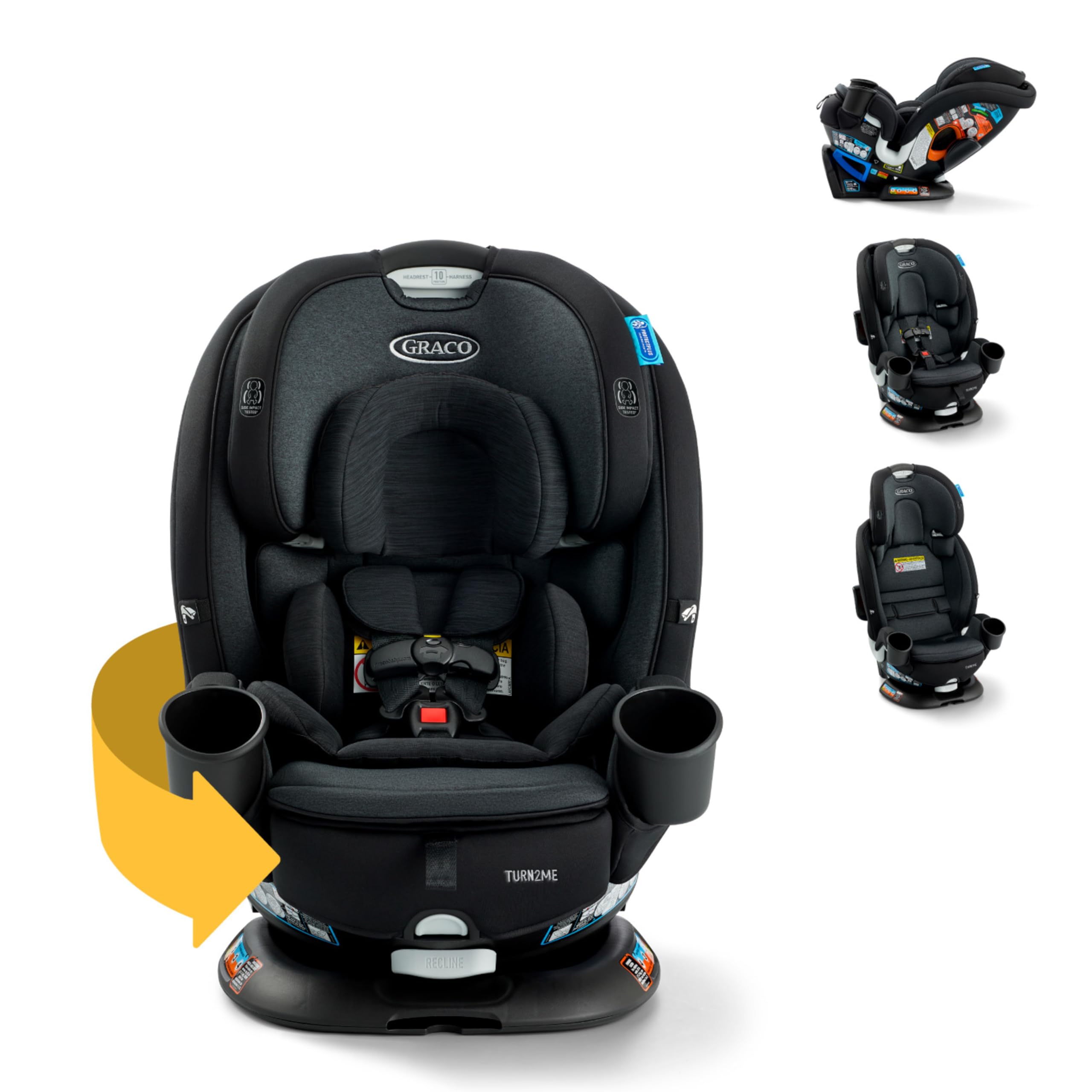 Graco Turn2Me 3-in-1 Rotating Convertible Car Seat, Cambridge | 180° Rotation in