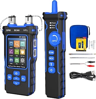 NOYAFA NF-8508 Ethernet Cable Tester - Optical Power Meter, RJ45/RJ11 Tester, VFL, PoE Test, NCV, Length Measurement, Cat5/Cat6 Cable Mapping