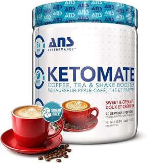 ANS Performance Ketomate Coffee Creamer With MCT Oil Powder, Delicious, Sugar Free Creamer For Coffee, Tea & Shakes, Perfect Keto Energy Powder, Milk Substitute, 20 Servings, Sweet and Creamy - 300 g / 10.6 oz