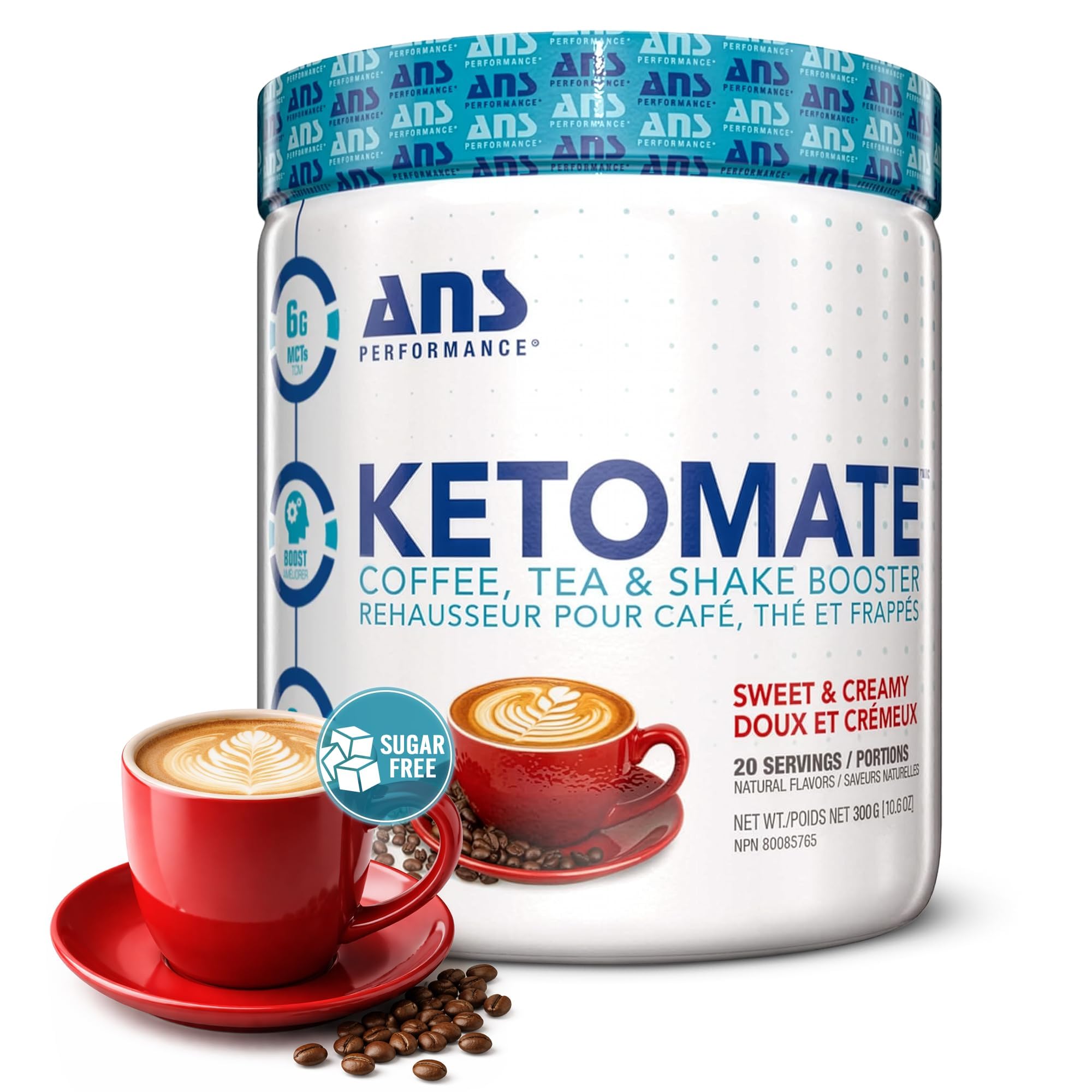 ANS Performance Ketomate Coffee Creamer With MCT Oil Powder, Delicious, Sugar Fr