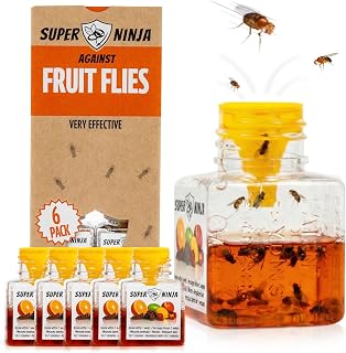 Super Ninja Fruit Fly Traps for Indoors, 6 Pack