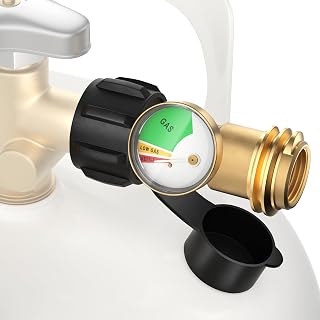 HICOOI Propane Tank Gauge Level Indicator for 5-40lb LP Tanks | QCC1/Type1 connection, Color Coded Dial, Easy to Read, Durable, BBQ Grill RV Camper Use